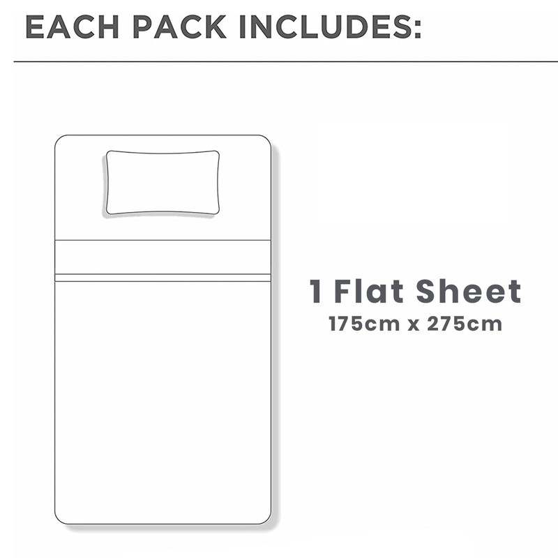 Yorkshire Bedding Single Flat Sheet 100% Egyptian Cotton 200 Thread