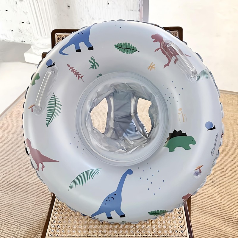 NICECONE Baby Swim Ring - Blue Dinosaur Inflatable Pool Float