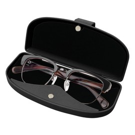 GAOLAOSY Car Sun Visor Sunglasses Case, ABS Hard Shell Eyeglasses Storage Protective Box with Magnetic Closure & Double Card Clamp, Universal Auto Eyewear Organizer Accessory for Most Cars (Black)
