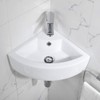 Wall Mount Corner Bathroom Sink with Faucet-Bokaiya 18x13 Inch Small