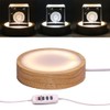 LIBFITH Wooden LED Lights Display Base for Laser Crystal Glass