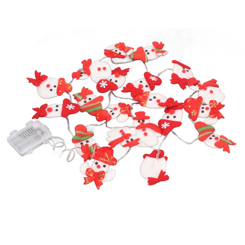 Snowman String Lights Cute Snowman Design 6.6ft Long Remote Control