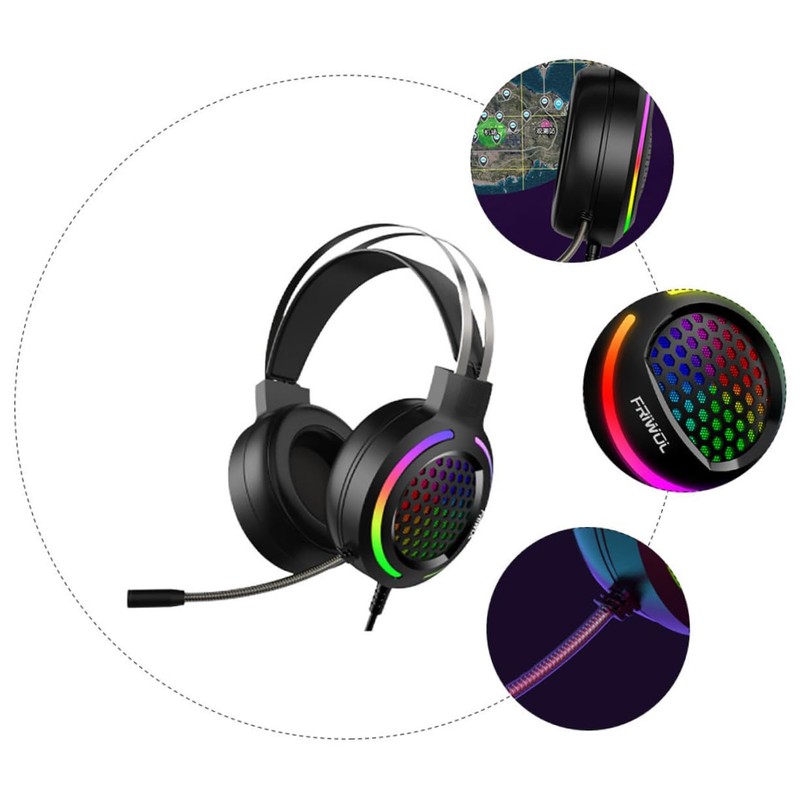 Levemolo Wired RGB Gaming Headset with Noise Reduction Comfortable Over-Ear