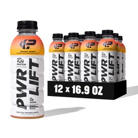 PWR LIFT Whey Protein Water Sports Drink by PWR LIFT | Orange Mango | Keto, Vitamin B, Electrolytes, Zero Sugar, 10g of Protein | Post-Workout Energy Beverage | 16.9oz (Pack of 12)