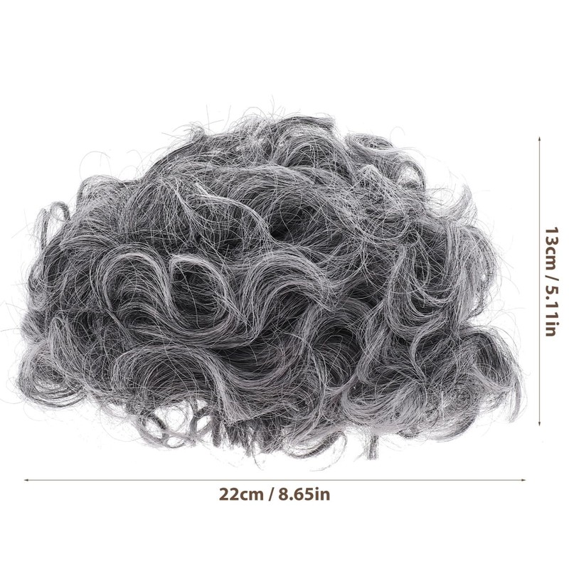 Kisangel Fluffy Grey Wig Old Lady Wig Costume Women Curly