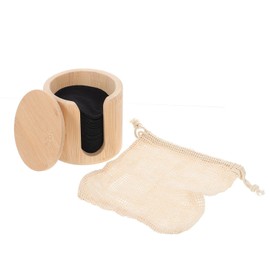 MERRYHAPY 16pcs Reusable Makeup Remover Pads Soft Rounded Face Washing Discs for Daily Cleansing and Cosmetic Removal Includes Net Bag and Tube and Practical