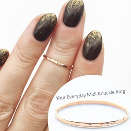 Hammered Ring, Thin Stacking Rings, Minimalist Rings for Women, Rose Gold Stackable Rings (Size 3, Rose Gold Fill)