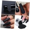 TOVINANNA DIY Nail Glitter Bottles of Black Chunky Glitter for