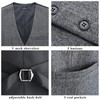HISDERN Men's Suit Vest Herringbone Vest Wedding Men's Vest Formal