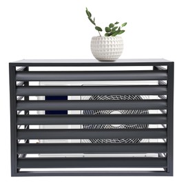 Kathring Air Conditioning Cover, 43"x23"x31" Free Standing Outdoor Space Privacy Fence No Dig Fence Panels for Garden and Yard, Grey