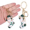 2Pcs Santa Keychain Pendant Cute Stylish Fahionable Decorative Hanging OrnamentsGreen
