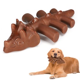 Tmeng Dog Chew Toys for Aggressive Chewers,Indestructible Dog Toys,Durable Food Grade Nylon Dog Toys,Chewing Triangular Dragon Fish Dog Toy with Irresistible Bacon Flavor