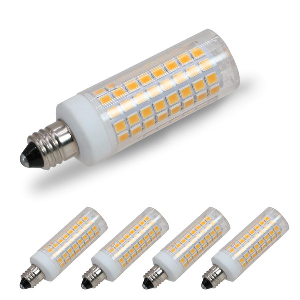E11 LED Bulb,Dimmable, 100W Halogen Bulbs Equivalent, JD E11 Mini Candelabra Base, AC110V120V 130V, for Chandeliers Ceiling Fan Light, Pack of 4 (E11 Base Warm White 3000K)
