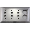 Polished Nickel Deco Step Style 4 Gang Combination Switch Plate