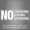 NO Smoking Eating Drinking Sticker for window glass screen inside