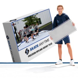 Skate Anytime Precision Dryland Hockey Tiles – Expandable Off-Ice Hockey Training Zones for Stickhandling, Passing & Shooting (Gray, Quick Hands Zone → 25 sq ft)