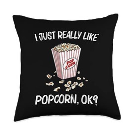 Best Popcorn Box Game Show Pop Snack Accessories Cool Popcorn Gift for Men Women Corn Kernel Movie Night Food Throw Pillow, 18x18, Multicolor