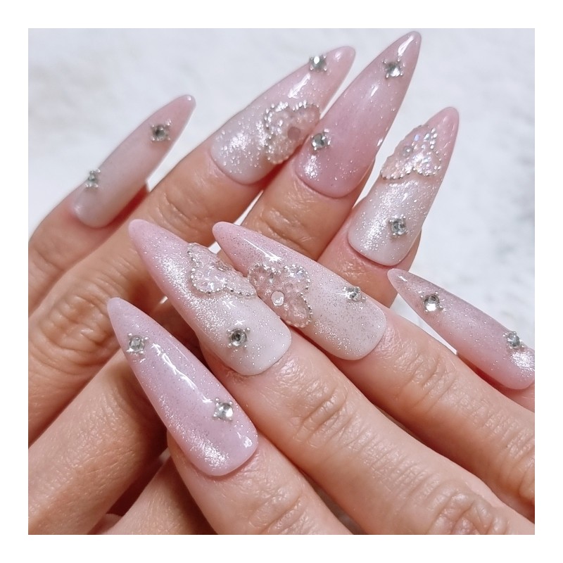 Lucky Spring Handmade Nail Tips - Long Square / 럭키