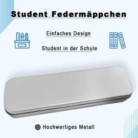 LATRAT 5 x Metal Pencil Case, Rectangular Metal Tins, Empty Tin Box, Foldable Tin Box, School Supplies, Pen Holder, Makeup Brush Organiser