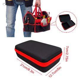 Fahibin Werkzeugtasche Schwarz Eva, Schwarz Wasserdicht Werkzeugaufbewahrungskoffer, Eva Hartschale Werkzeugtasche, Hardware Werkzeugaufbewahrungsbox 22 * 12.5 * 6.5cm