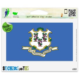 Connecticut State Flag Vinyl Car Bumper Window Sticker 3" x 2"