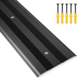 Heneymo Thicken Aluminum Commercial Flat-Profile Threshold, Sturdy and Sleek Entryway Access Solution Draft Protection, Size 5 in x 0.25 in. x 36 in (Black)