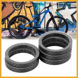 Partuto 5pcs Headset Spacer Matte Black Fit 1 1/8 Inch Stem for Bikes 5mm Replacement