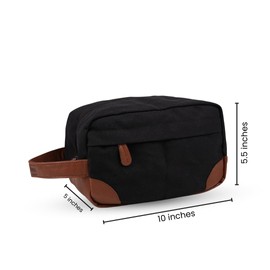 Lightnpro Toiletry Bag with Hanging Dopp Kit for Men, Water Resistant, Large Capacity Canvas Shaving Bag Perfect for Travel Toiletries Accessories - 10 Inch - Black