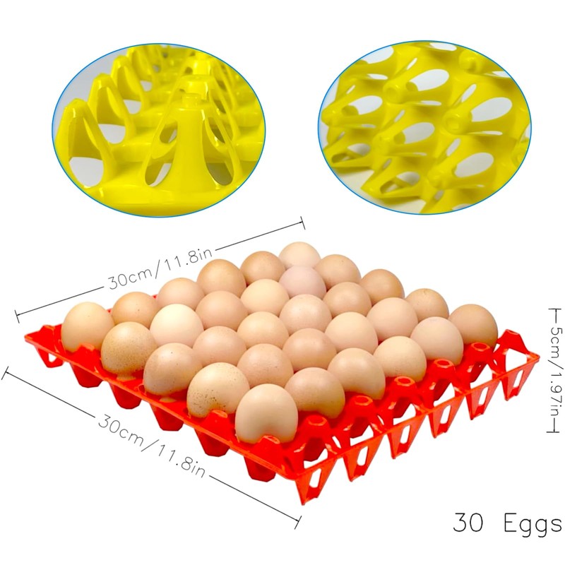 10-Pack Reusable Plastic Egg Tray Egg Crates 30-Egg Flats for
