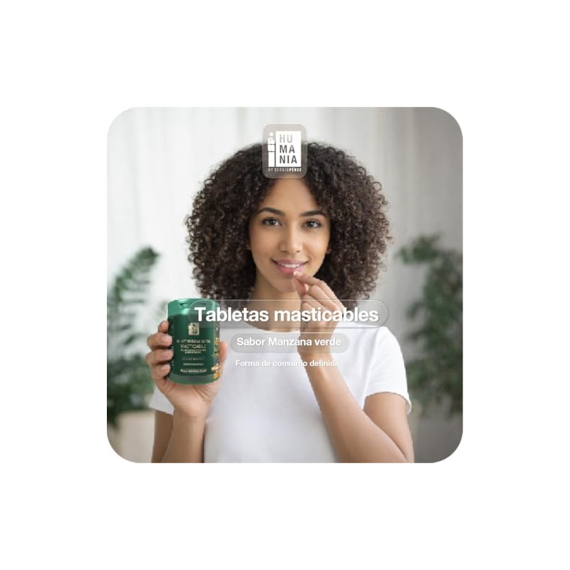 Humania Multivitamínico Masticable Vitaminas Minerales Formato Tableta Sabor Manzana Verde