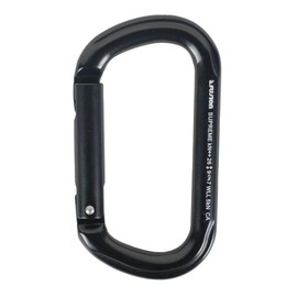 Straight Gate Carabiner - Black, Supreme Oval-Shaped (FP-9318-3-STK-BLK)