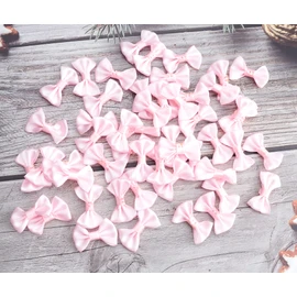 Sowaka 50 Pcs Mini Satin Bows Ribbon Small Vintage Elegant Soft Boutique Flower Bowknot for DIY Crafting Project Appliques Sewing Scrapbooking Wedding Birthday Gift Present Home Party Decoration (Pink)
