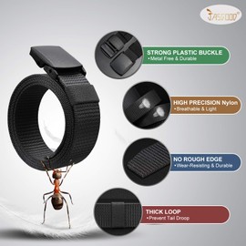 JASGOOD Nylon Military Tactical Men Belt 2 Pack Webbing Outdoor Web Belt With Plastic Buckle Snow Pants Belts, A-Black+Green Khaki, Fits Pant up to 35 Inch