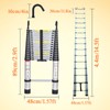 Telescoping Ladder 14.5ft Aluminum Telescopic Extension Ladder Extendable Ladders with