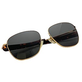 PP (Phenol Phthalein) Sunglasses, Pilot Sunglasses, Unisex, Metal Frame, Straight Temple, UV Protection, UV Protection, dark green / gold