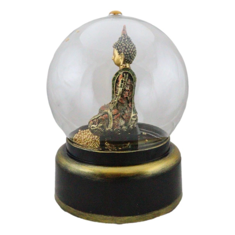 Eastern Enlightenment Buddha Meditating Air Powered LED Light Golden Water