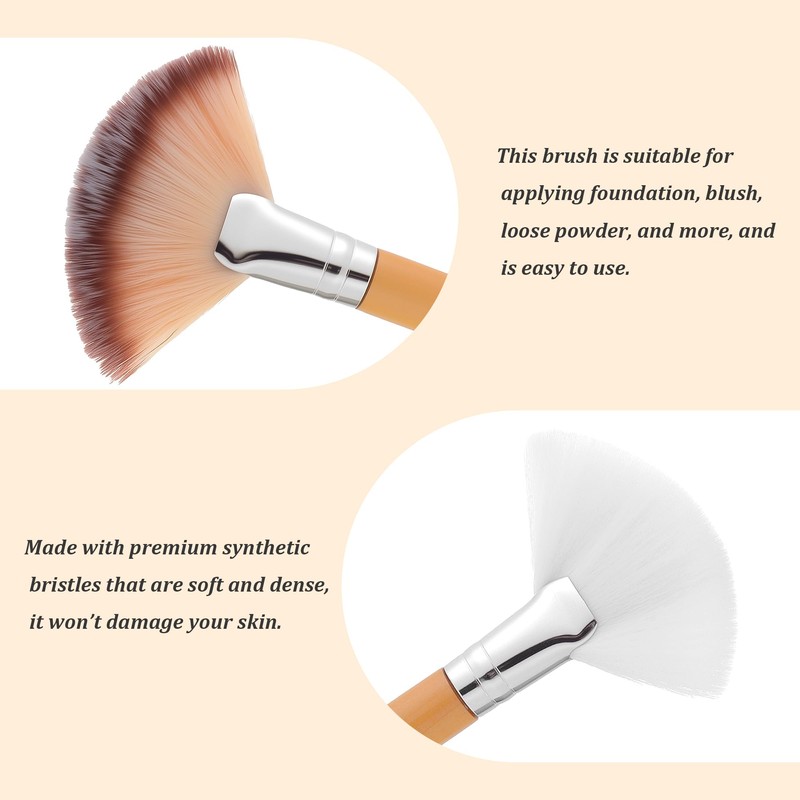 4PCS Fan Facial Brushes, Esthetician Fluffy Fan Blush Brush