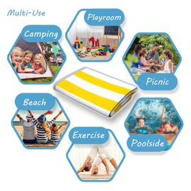 Plastic Straw Water Resistant Outdoor Rug 9x12 | Outdoor Rugs for Patio, Deck, Porch, Entryway | Fade Resistant Outside Area Rug | 8'11'' x 11'10'' Yellow