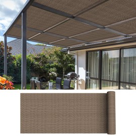 ECOOPTS 8'x15' Sun Shade Roll, Sun Shade UV Blockage Cover for Outdoor Backyard Patio Pergola Greenhouse Plants (Brown)
