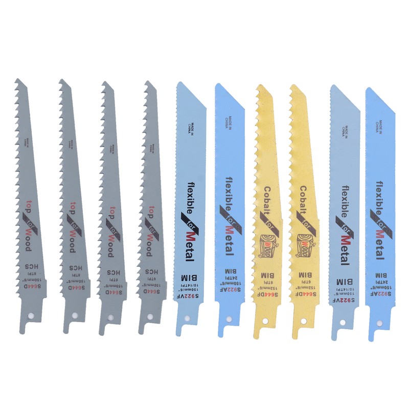 10Pcs Reciprocating Saw Blades High Carbon Steel Bimetal Sabre Saws