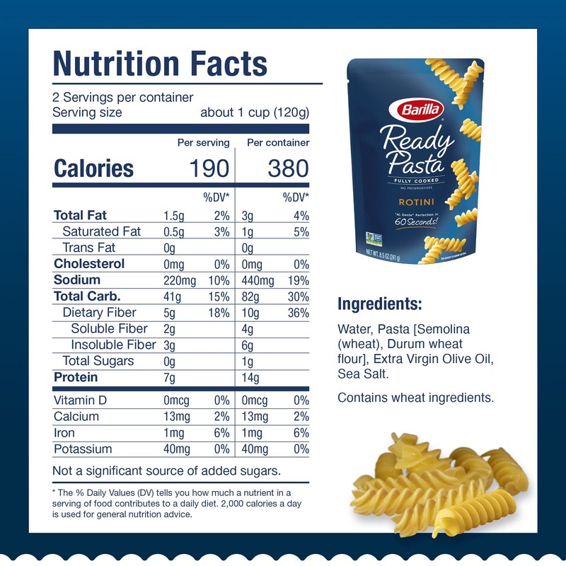 Barilla Ready Pasta, Rotini, 8.5 Ounce (Pack of 6)