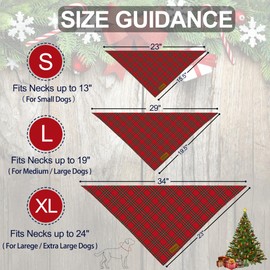 THLOH Christmas Dog Bandanas - 2 Pack Plaid Dog Bandana | Reversible Green and Red Pet Scarf for Boy & Girl | Premium Durable Fabric | Holiday Bandana for Large and Extra Large Dogs (X-Large)