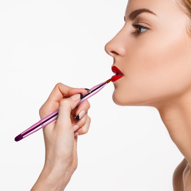 Retractable Lip Makeup Brush Portable Dual End Lipstick Brush Lipstick