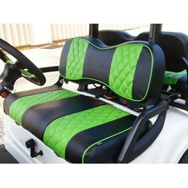 Huskey Parts Company Lime Green Diamond Golf Cart Seat Cover Compatible with Yamaha Drive G29 07-16, Drive 2, 2PC