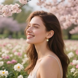 SLUYNZ 925 Sterling Silver Daisy Flower Dangle Earrings for Women Teens Blue Flower Drop Earrings Summer Spring Earrings (B-GOLD)