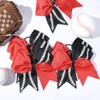 DEEKA 12 PCS Softball Cheer Bows with 2 Glitter Stitching