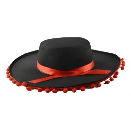 W^ ^ Gorro De Disfraz De Flamenco Español Para Fiestas Negro