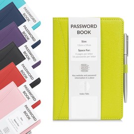Password Username Book A-Z Index Hard Back A5 Contact Book with Pen
