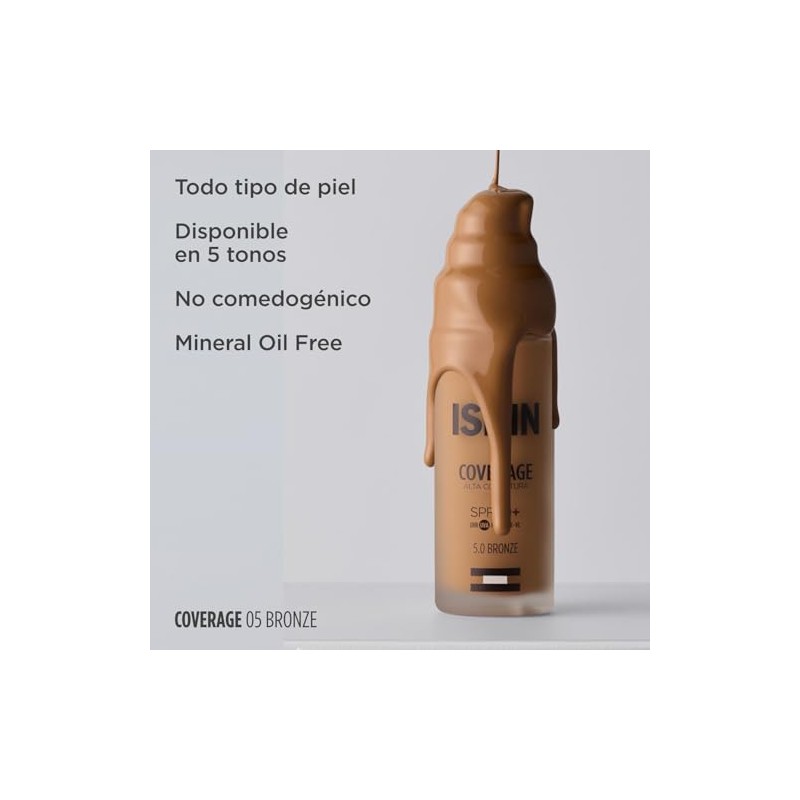ISDIN Coverage SPF 50+ 5.0 Bronze, Base De Maquillaje Con