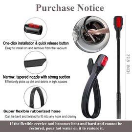 Flexible Crevice Tool fit Dyson GEN5 G5 V15 V12 V11 V10 V8 V7 Cordless Vacuum Hose Attachment for Dryer Vent, Car Detailing,Corners and Gaps Cleaning - 22.8 Inches